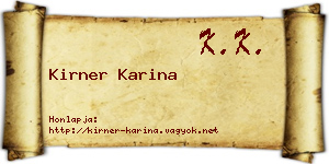 Kirner Karina névjegykártya